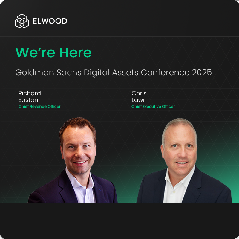 We are at the Goldman Sachs Digital Assets Conference 2025 in London today.

Our Chief Executive Officer, Chris Lawn, is speaking on a panel this afternoon:

“The Consolidation of Technology Supporting Digital Assets: Who Are the Winners?”

He will be joining a group of industry