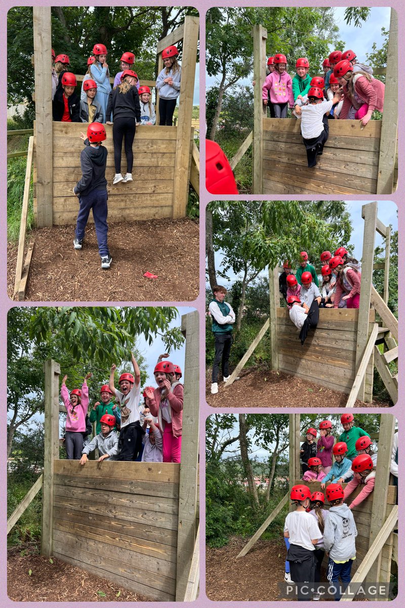 Cwrs rhaffau isel/Low ropes course #Llangrannog <a href="/YsgolLlanhari/">Ysgol Llanhari</a>