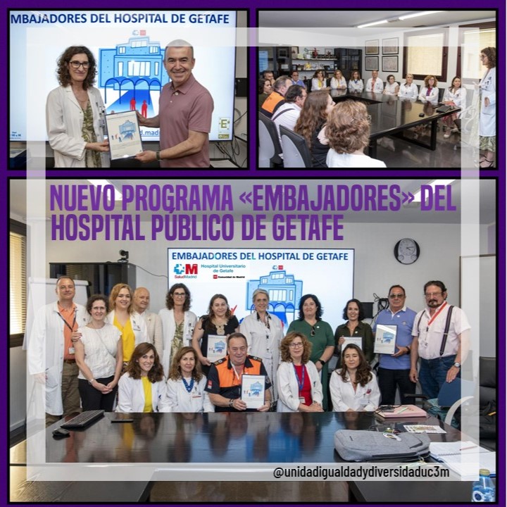 La <a href="/uc3m/">UC3M</a>, a través de su Vicerrectora de Relaciones Institucionales, Cultura e Igualdad, participa en el programa #Embajadores del <a href="/hospitalgetafe/">Maria Concepcion</a> para fortalecer la relación con la ciudadanía y mejorar la atención a pacientes. #CompromisoUC3M #SaludYComunidad