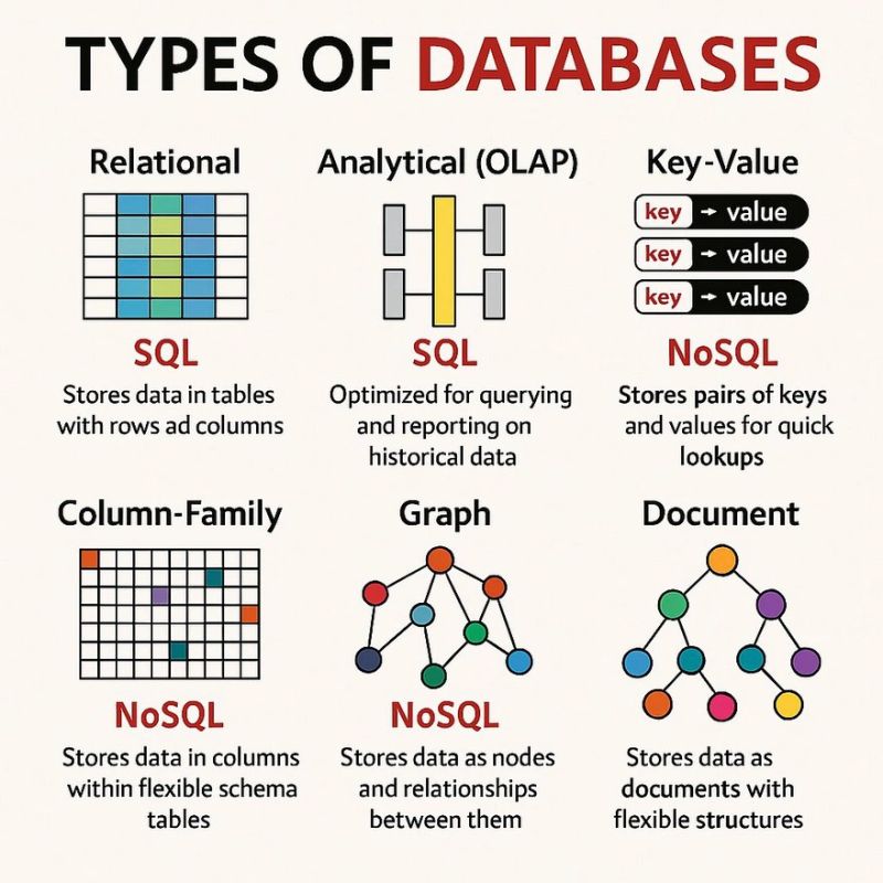 Krishnasagrawal's tweet image. Types of Database 📘

#databases