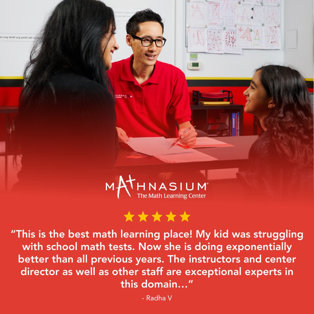 Mathlorton's tweet image. 🌟 Thank you, Radha, for your wonderful review! At Mathnasium of Lorton, we build strong math foundations that help kids truly thrive—from struggling with tests to soaring with confidence! 📈 💡 mathnasium.com/math-centers/l… #MathConfidence #MathnasiumSuccess #MathIsFun