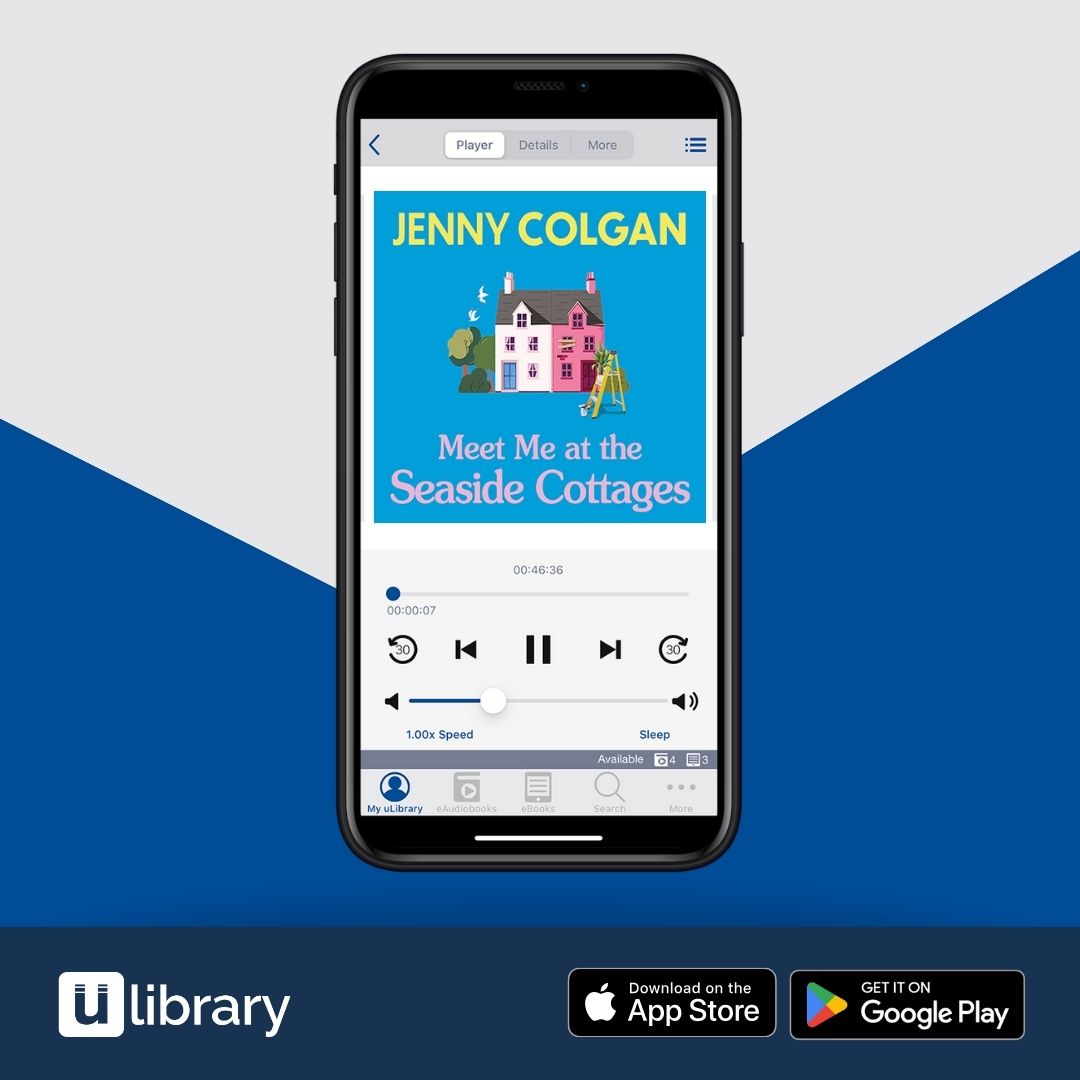 Be transported to the seaside with the brand-new title from Jenny Colgan, Meet Me at the Seaside Cottages.

This delightful, uplifting eAudiobook is available to borrow on the uLibrary app: tinyurl.com/ynf6wh34