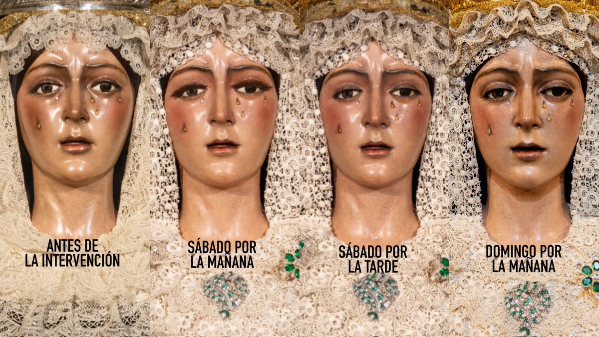 📸 Metamorfosis

       👇

1️⃣ Este fin de semana, el rostro de una Dolorosa fue intervenido. Lo que parecía una restauración discreta se convirtió en una transformación que ha dejado a muchos con el alma revuelta.

2️⃣ Antes, su rostro era sereno. Lloraba sin ruido, con esa
