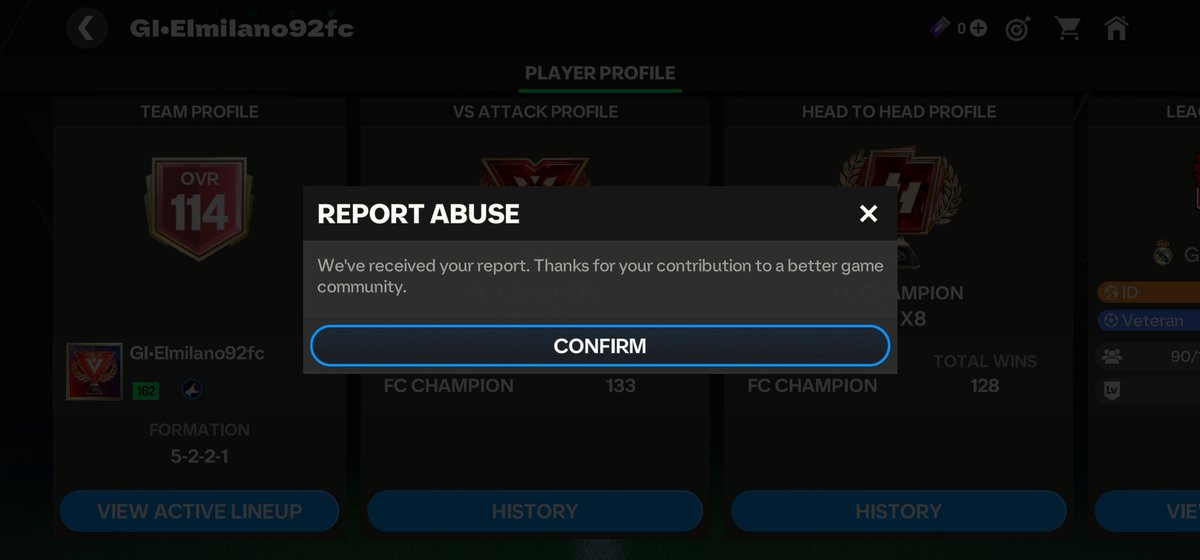 I can lose only to cheater.  I won the match 11-4 and he disconnected me and changed the score like any stupid little cheater. I hope <a href="/EASFCMOBILE/">EA SPORTS FC MOBILE</a> will ban him fast. 
<a href="/Enzo9CFC/">ENZO</a> <a href="/djmixfoo/">Djmixfoo</a> <a href="/EAFCUniverse24/">FC Mobile Universe</a> <a href="/minusfcmobile/">Minus FC Mobile 🇮🇹</a> <a href="/JONALDINHOtm/">JONALDINHO90™</a>