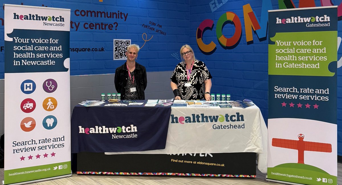 Healthwatch Newcastle (@hwnewcastle) on Twitter photo We're in Eldon Square alongside <a href="/HWGateshead/">Healthwatch Gateshead</a> today until 3pm! Come talk to us about your experiences of health and social care, and we'll provide information and signposting advice! We're in Eldon Square alongside <a href="/HWGateshead/">Healthwatch Gateshead</a> today until 3pm! Come talk to us about your experiences of health and social care, and we'll provide information and signposting advice!