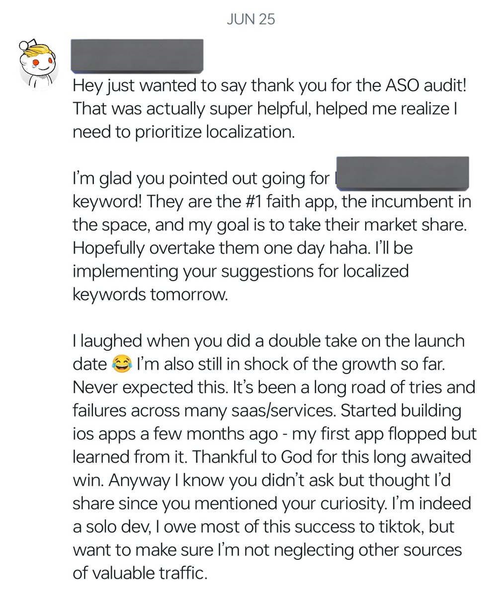 This Reddit message warmed my heart. Helping people in public through my videos is worth it 😭
