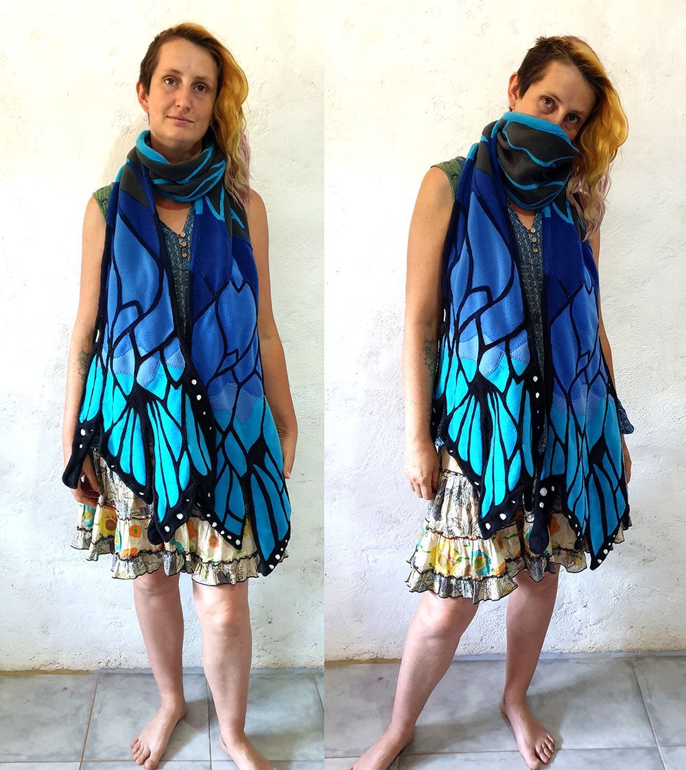 Finished  Holly's Butterfly scarf! I'm so in love with it, I wish I could keep it!!

#scarf #butterfly #furry #furryart #furryfashion #fashion