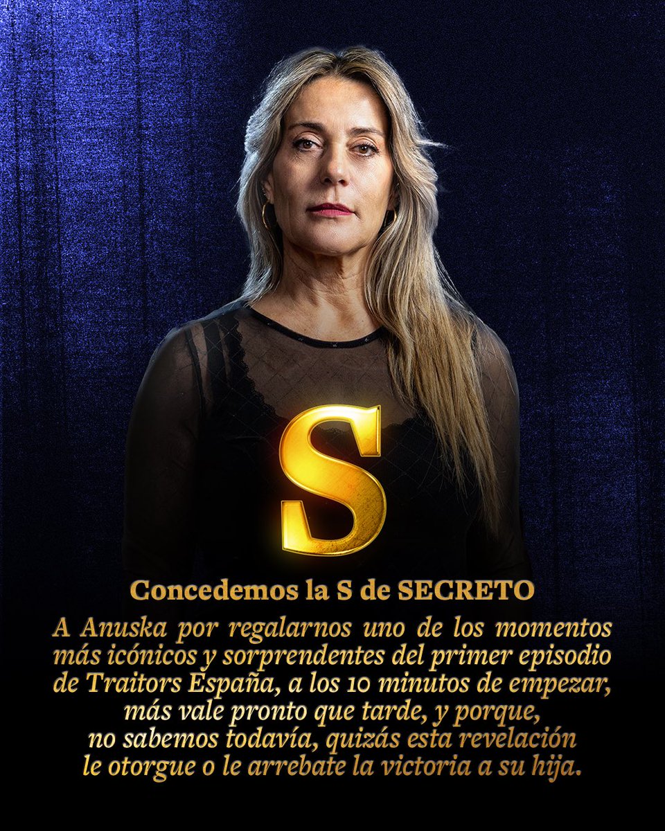 conTdetraitors's tweet photo. De parte de Con T de Traitors, para Anuska: Con S de Secreto
🎧 https://t.co/ehwgTrRqe2
#TraitorsEspaña #traitors7 https://t.co/z0Br3XQFZf