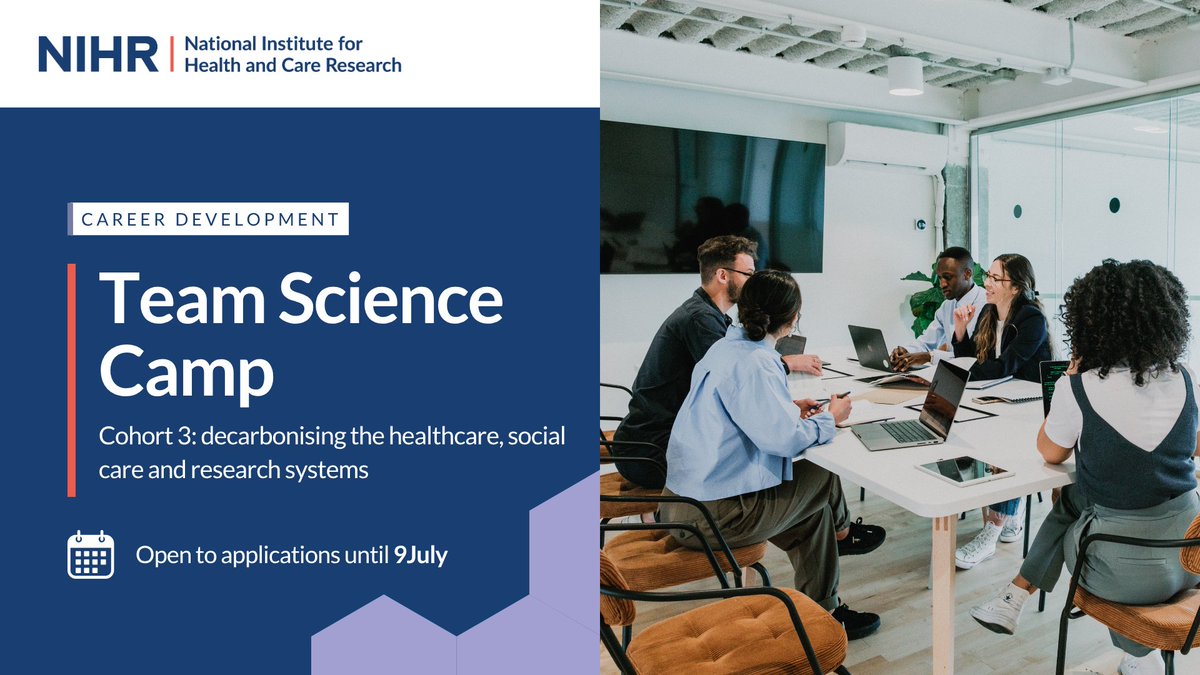 There's still time to apply for this year's Team Science Camp! Apply by the 9 July for the opportunity to be:

🔵 coached in the principles of team science
🔵 supported to form interdisciplinary teams

Teams will be eligible to apply for the Team Science Award later this year.