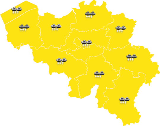 Avertissement d'orage du 26/06 00H au 26/06 18H:  Différentes vagues d'averses potentiellement accompagnées d'orages toucheront notre pays dès la nuit prochaine. Les derniers exemplaires quitteront la ... (meteo.be/fr/meteo/avert…)