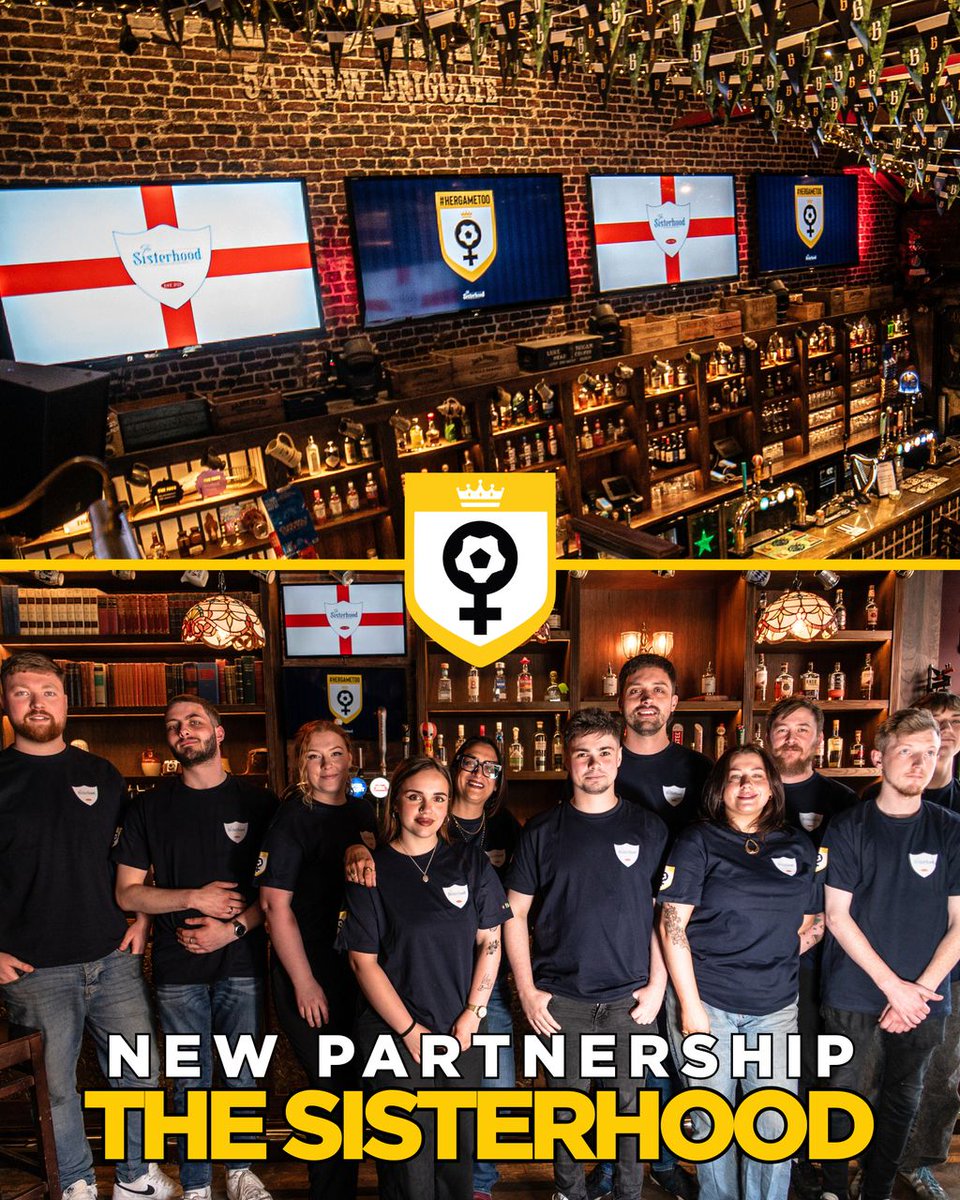 NEW PUB PARTNERSHIP! 🍺 

We’re thrilled to announce that Her Game Too is teaming up with The Sisterhood (normally The Brotherhood of Pursuits and Pastimes) in Leeds and Manchester for the Women’s Euros! ⚽💪

Throughout the tournament, The Sisterhood is the place to be:

👯‍♀️ Team