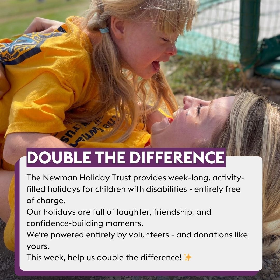 We’re The Newman Holiday Trust - and we give children with disabilities the holiday of a lifetime, 100% free. 

Thanks to <a href="/BigGive/">Big Give</a>, your donation this week will be matched, so we can create more magical moments.

✨ Give now &amp; double the difference here: donate.biggive.org/campaign/a05WS…