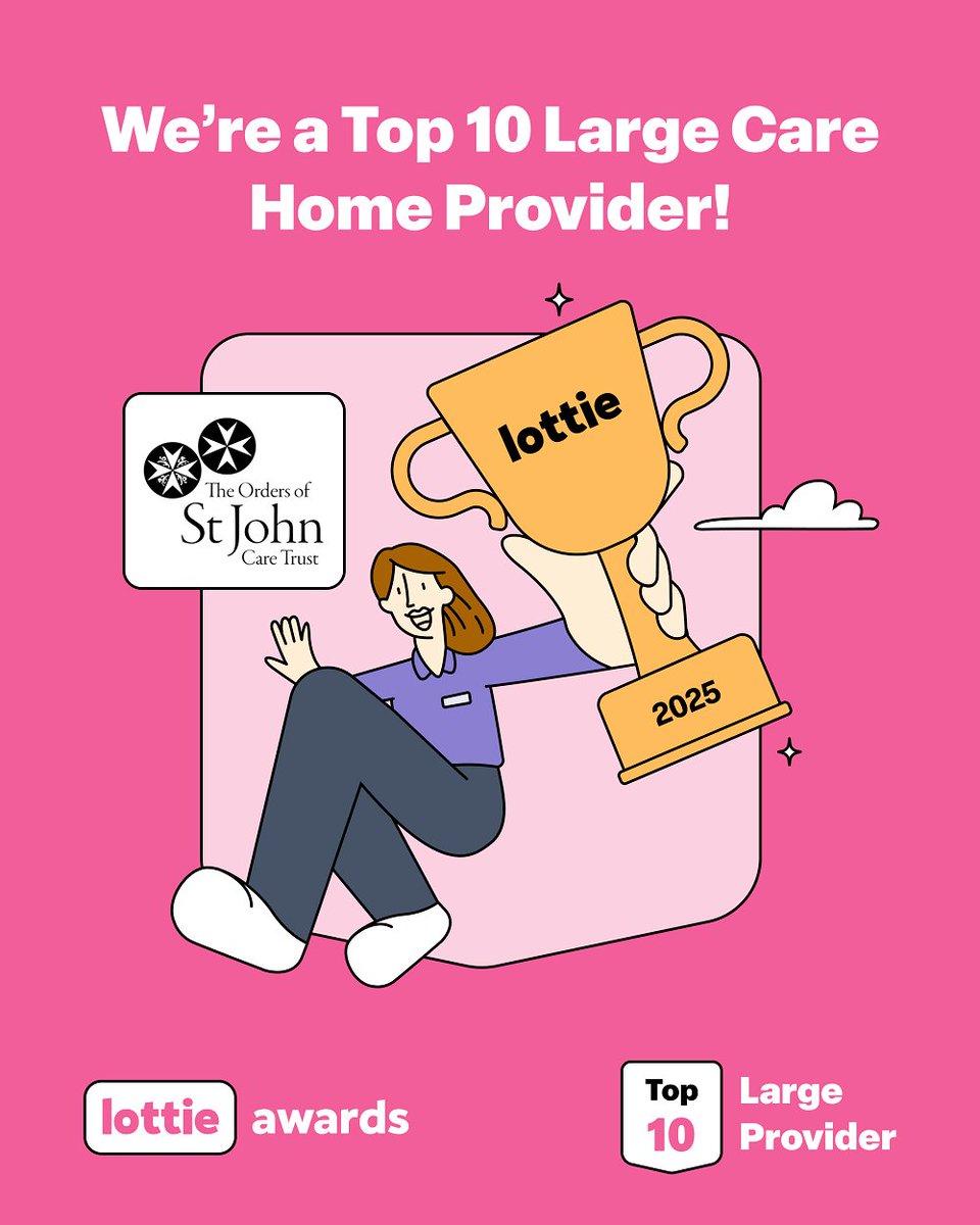 🎉 We’re proud to be named one of Lottie’s Top 10 Large Care Home Providers in the UK! 🏆

This recognition in the first ever #LottieAwards2025 reflects the compassion &amp; dedication of our incredible teams. Thank you to all who make it possible 💙

#NotForProfitCare #LottieTop100