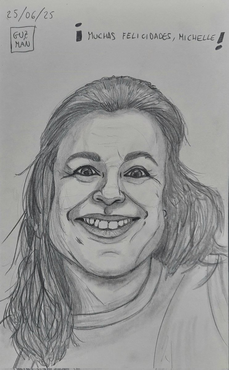 Hoy es el cumpleaños de mi amiga, Michelle @michellemanualitats
🎁🎨

Muchísimas felicidades!! 😘🍾🎂🎊

#boceto #grafito #sketching #retrato 
#draw #dibujo #dibuix #cartoon #Barcelona   #ilustraciones  #lápices #challenge  #michelle  #amiga  #cumpleaños  #Terrassa #usa #Virginia