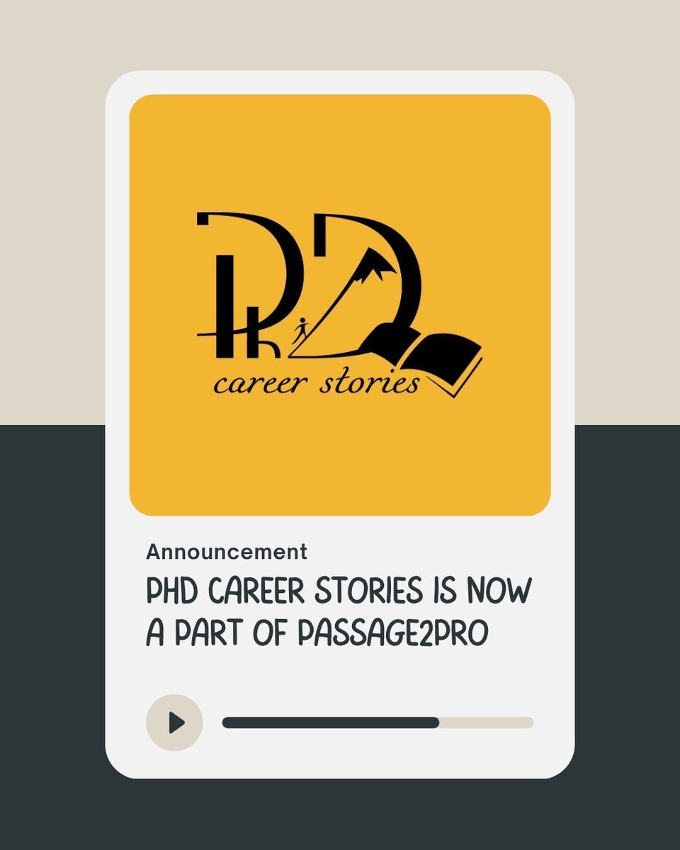 Thank you for supporting PhD Career Stories. While the podcast is wrapping up, its mission continues here at Passage2Pro.

We’re now your home for coaching, tools, and community — supporting researchers navigating life beyond academia.

Stay connected. More to come.