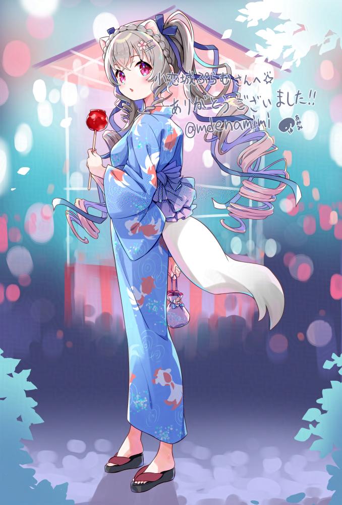 mdenamimi's tweet image. Skebのリクエストでした。浴衣姿！きんぎょ柄！