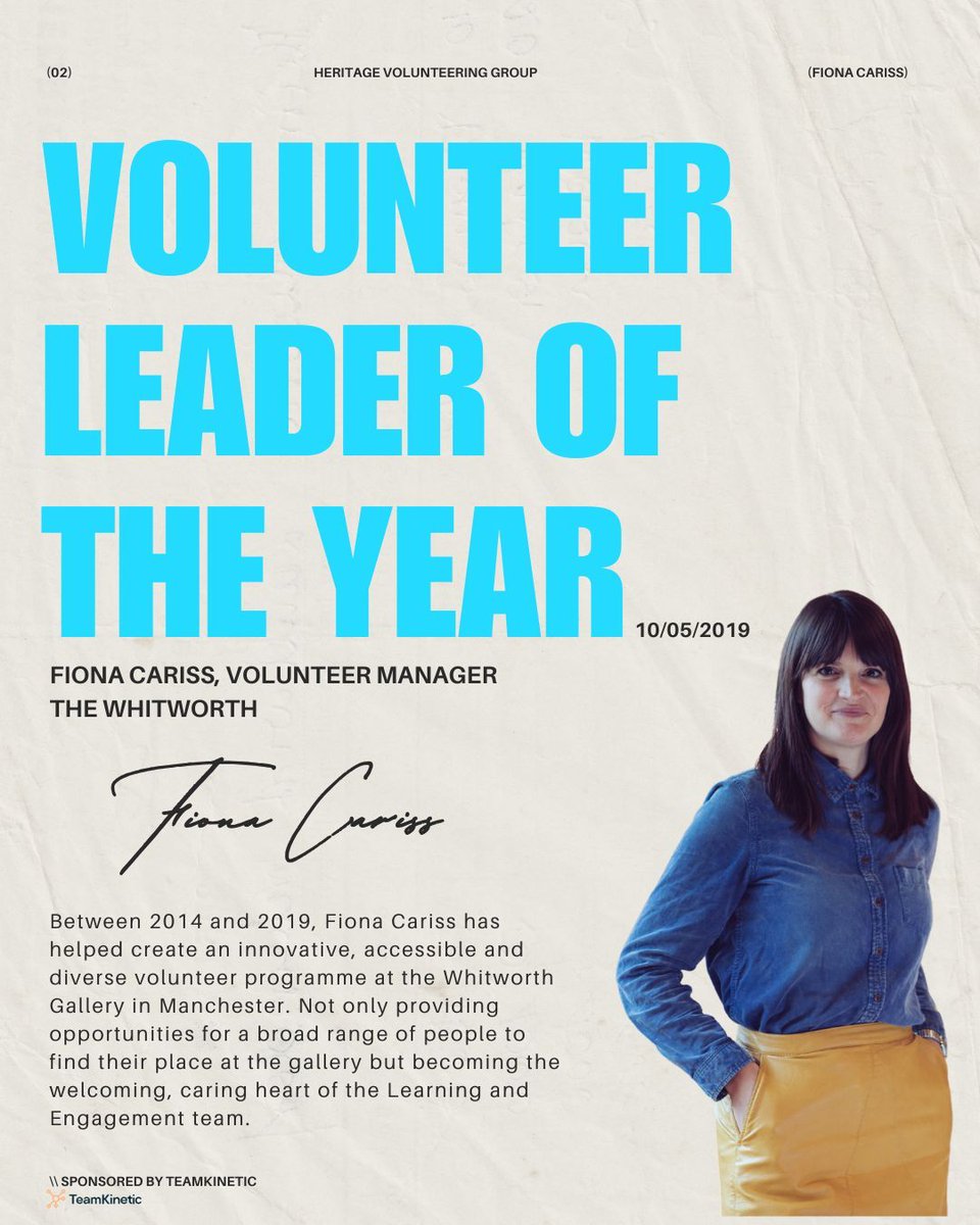 HeritageVols's tweet photo. 🔊 "Fiona goes above &amp; beyond for every #volunteer. She is always there to help, listen &amp; support in whatever way needed"

🙌 Give your colleagues the recognition they deserve by nominating them for our Volunteer Leader of the Year Award

📝 https://t.co/w3XIRokbSQ

#LoVols #VLOY https://t.co/0fPxan3RMv