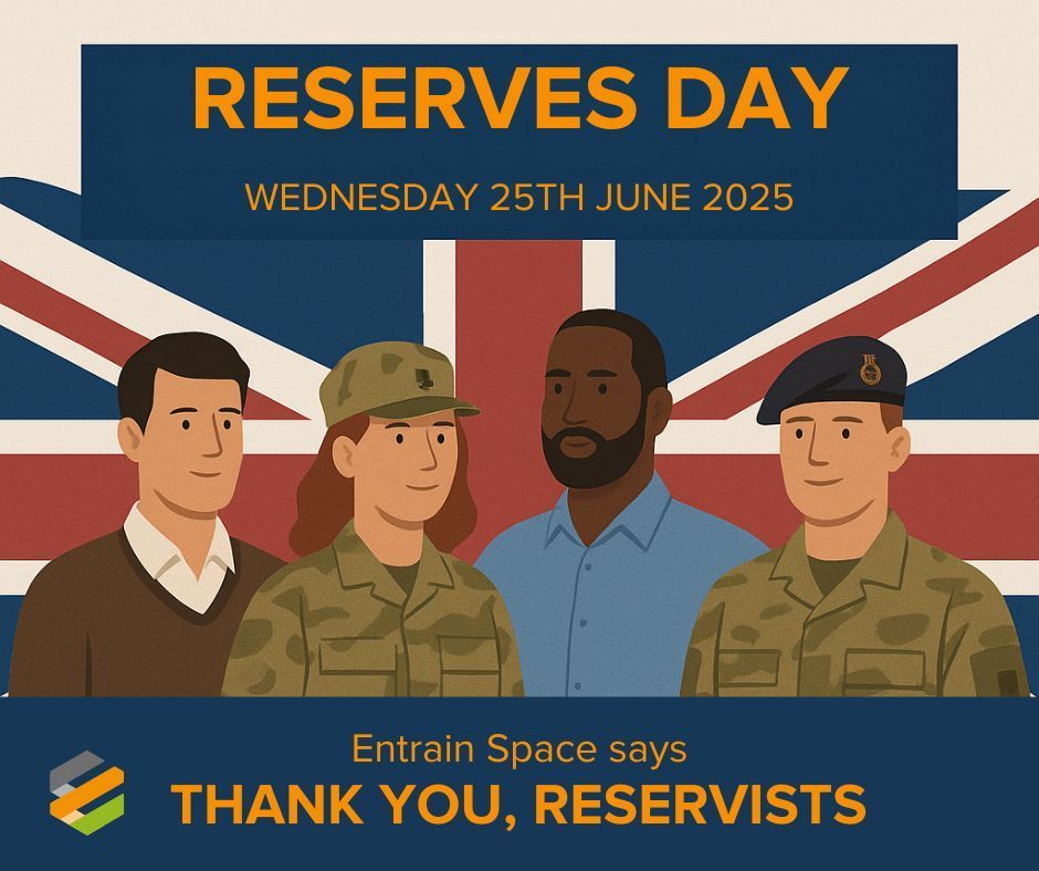 EntrainSpace's tweet image. At Entrain Space, we’re proud to support those who serve — both full-time and in the Reserves.
Reservists balance civilian life with their military duties, and bring the skills, resilience and leadership they develop into their personal lives, careers, and communities —…