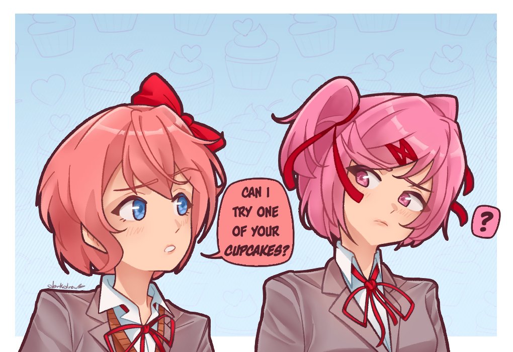 DerkDrew124's tweet image. cupcakes ❤️🩷
#DDLC #DDLCfanart #ddlcnatsuki