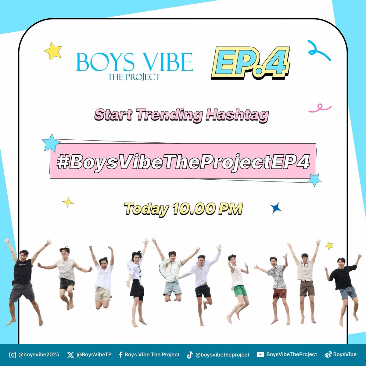 BoysVibeTP's tweet photo. คืนนี้ #BoysVibeTheProject Ep4 

พูดคุยกันได้ทุกช่องทางโซเชียลของ Boys Vibe  เริ่มตั้งแต่ 4 ทุ่ม พร้อมการ Live ของพวกเรา ❗️

จากนั้นชม Ep 4 เวลา 22.30 น. ทางช่อง 3 กด 33 และ แอป 3Plus ❗️ 

แล้วเจอก��นคร้าบบบ https://t.co/Gr5a9jPuSL