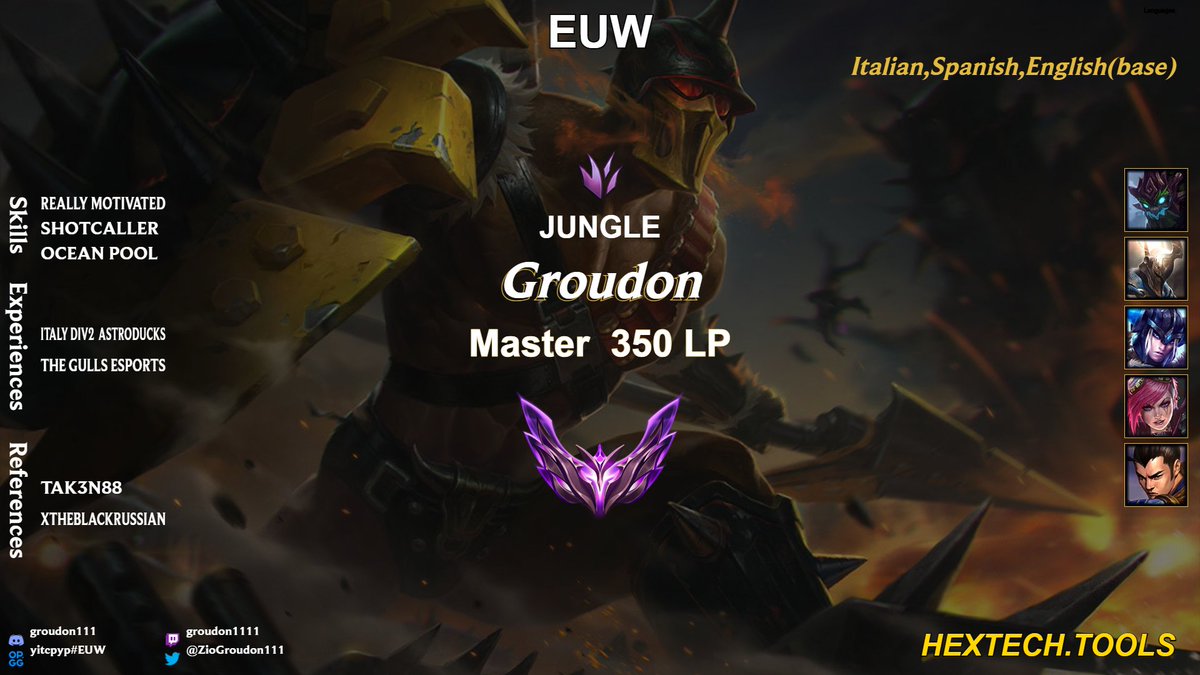 after 4° place with astroduck in 2°Div ita, i am looking for team. For more info, shotcalling videos, or gameplay, feel free to DM me or hit me up on Discord. I’ll review all options! 

❤️&amp;🔁 appreciated.

contact carrybuh is my manager