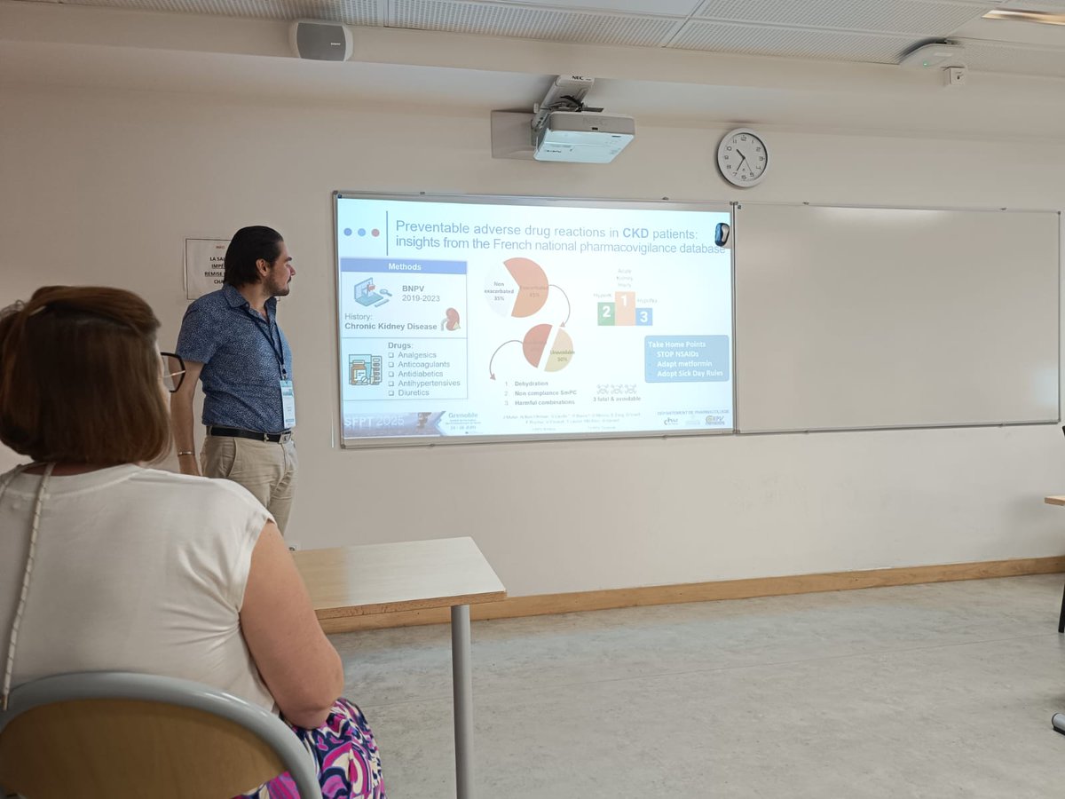 AlexandreGerard's tweet image. Toujours un plaisir de présenter les travaux de @PharmacoNice à #sfpt2025. Tuberculoses sous immunosuppresseurs et Iatrogénie évitable chez les insuffisants rénaux chroniques.
Une très belle session Pharmacoflash !