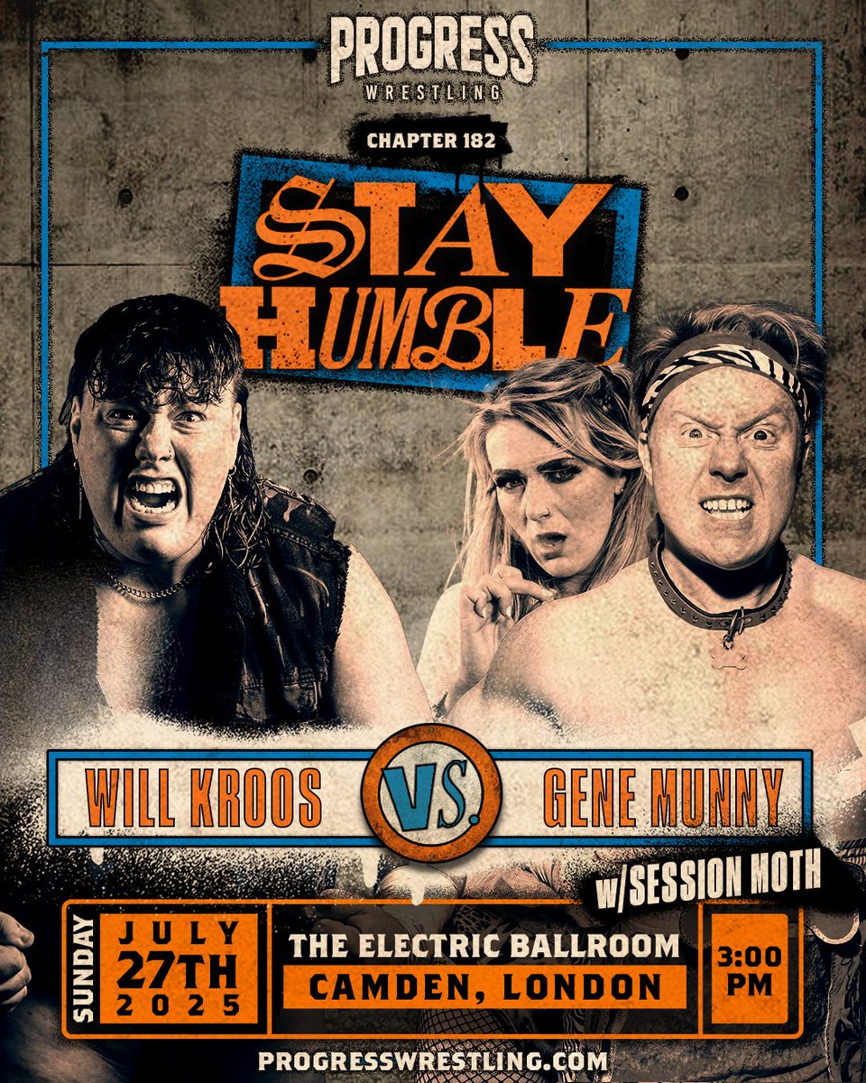 🚨 MATCH ANNOUNCEMENT 🚨

After months of mistreatment from his so-called Family, Will Kroos gets to face his past at Chapter 182…

Will Kroos vs. Gene Munny is going to be a family fallout at Stay Humble!

🎟️ progresswrestling.com/tickets