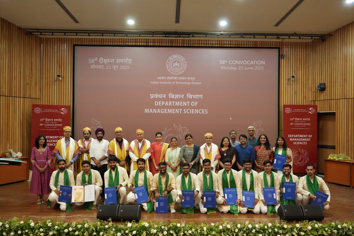 DoMS_IITKanpur's tweet photo. #DoMSIITK #58thConvocation #GraduationDay #ProudMoment #MBA #MTech #PhD #eMasters #VLFM #Leadership #Inspiration #AlumniJourney #IITKanpur @IITKanpur https://t.co/iqLkaQJCiy