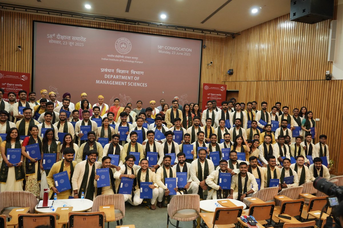 DoMS_IITKanpur's tweet photo. #DoMSIITK #58thConvocation #GraduationDay #ProudMoment #MBA #MTech #PhD #eMasters #VLFM #Leadership #Inspiration #AlumniJourney #IITKanpur @IITKanpur https://t.co/iqLkaQJCiy