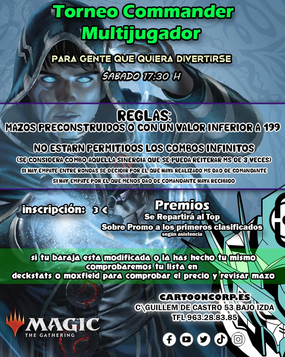 CartooncorpVale's tweet photo. No te olvides apuntarte a todos nuestros eventos de la semana y a los que vienen después

#magicthegathering #comander

👉 https://t.co/8SxrMPrKJa https://t.co/cONqDpWZS4