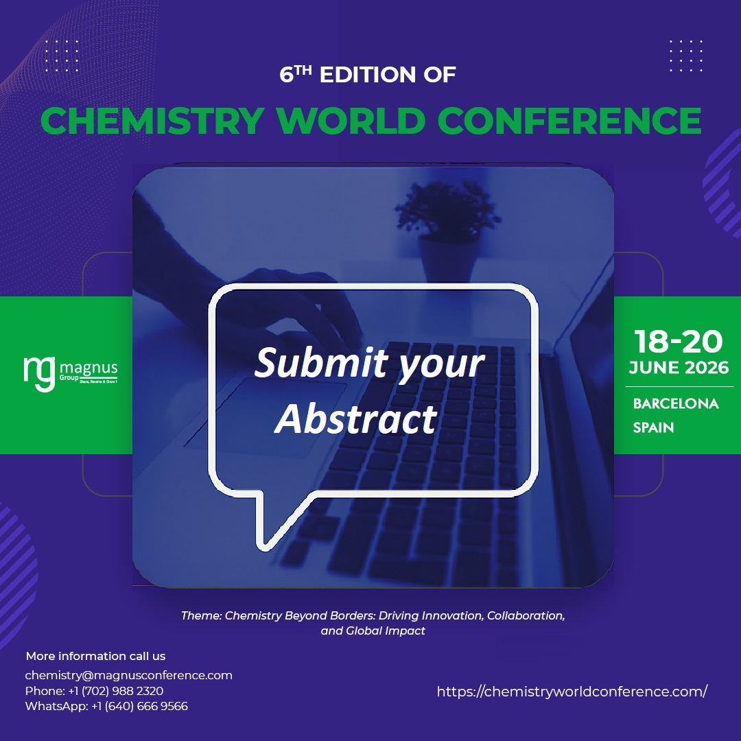 Chemistry World Conference (@chemconference) on Twitter photo ๐ We are thrilled to invite you to the <a href="/ChemConference/">Chemistry World Conference</a> organized by <a href="/magnus_group/">Magnus Group</a> !
๐
June 18-20, 2026
๐Barcelona, Spain | Hybrid Event
๐Info: chemistryworldconference.com
๐กAbstract Submission Now Open!
๐Submit Abstract: chemistryworldconference.com/submit-abstract
๐+1 (702) 988-2320
#Chemistry2026 ๐ We are thrilled to invite you to the <a href="/ChemConference/">Chemistry World Conference</a> organized by <a href="/magnus_group/">Magnus Group</a> !
๐
June 18-20, 2026
๐Barcelona, Spain | Hybrid Event
๐Info: chemistryworldconference.com
๐กAbstract Submission Now Open!
๐Submit Abstract: chemistryworldconference.com/submit-abstract
๐+1 (702) 988-2320
#Chemistry2026