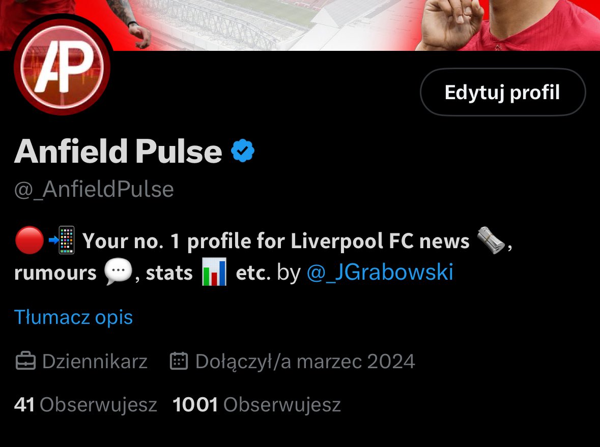 _JGrabowski's tweet image. 🇵🇱 𝗣𝗢𝗟: Z całego serca dziękuję za 1000 na moim autorskim portalu o Liverpoolu @_AnfieldPulse!

🏴󠁧󠁢󠁥󠁮󠁧󠁿 𝗘𝗡𝗚: Huge thanks for 1000 followers on my Liverpool page @_AnfieldPulse! Really appreciate all the support!

🎉🍾♥️