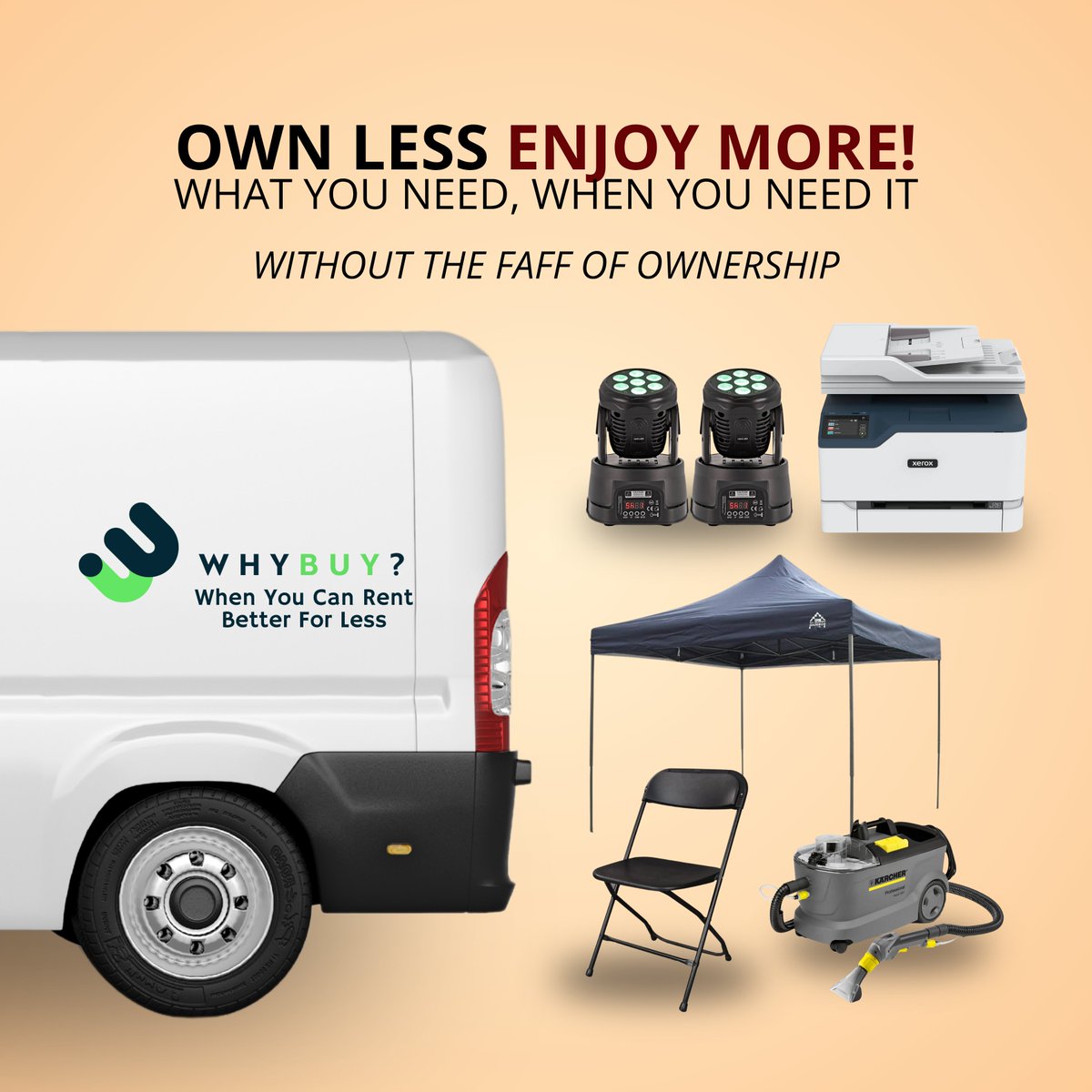 Whatever you need to upgrade your summer, we have you covered: browse our products to rent at whybuy.app