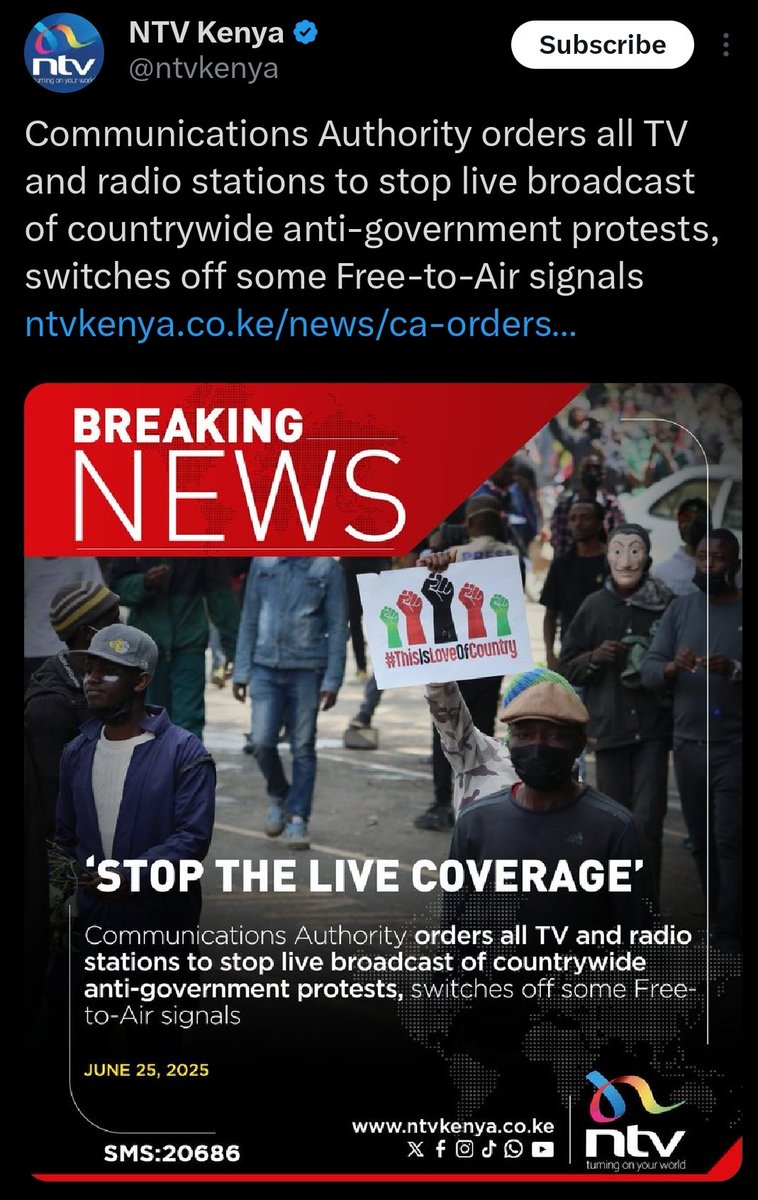 GenZagainstRuto's tweet photo. Kenya is officially under a dictatorship. We will rise one  day @POTUS @USEmbassyKenya @EU_Commission @KremlinRussia_E 
@FranceinKenya @_AfricanUnion @BBCAfrica 
#OccupyUntilVictory 
#Justice4OurMashujaa https://t.co/kywnSVbjEh