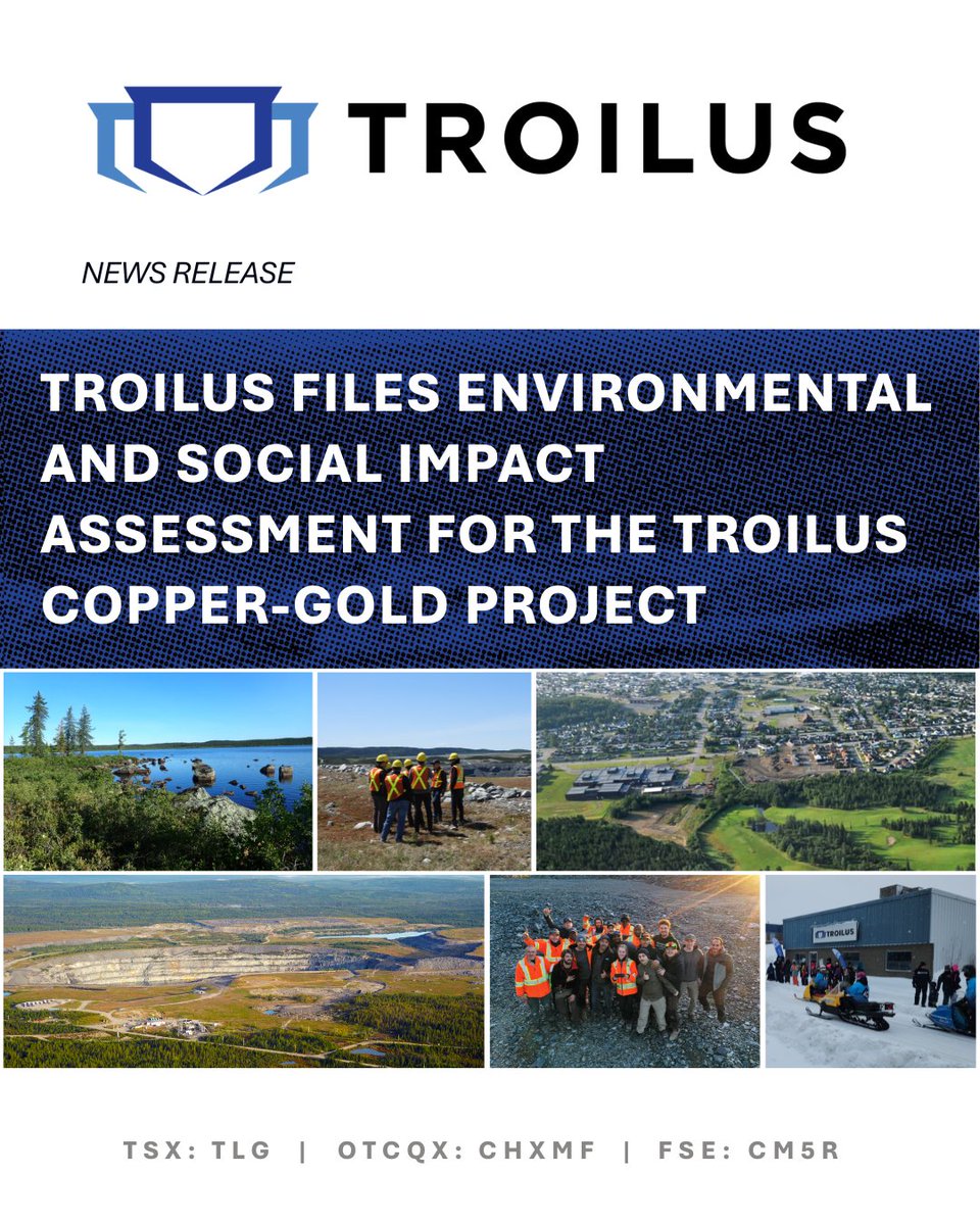 TroilusMining's tweet photo. Troilus files the Environmental and Social Impact Assessment for the Troilus Copper-Gold Project.
Read the news here : https://t.co/VaB0cqNZF8
$TLG $CHXMF $CM5R
#miningdevelopment #quebecmine #quebecmining #development #TroilusGold #quebec #Gold #Copper #investment https://t.co/CHCh95p3bo