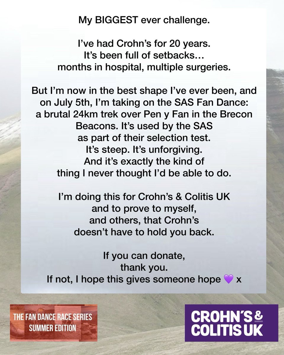 Tom Speight (@tomspeightmusic) on Twitter photo My BIGGEST ever challenge!!!
Click here to donate : justgiving.com/page/tom-speig…
<a href="/CrohnsColitisUK/">Crohn's & Colitis UK</a> 💜 x My BIGGEST ever challenge!!!
Click here to donate : justgiving.com/page/tom-speig…
<a href="/CrohnsColitisUK/">Crohn's & Colitis UK</a> 💜 x