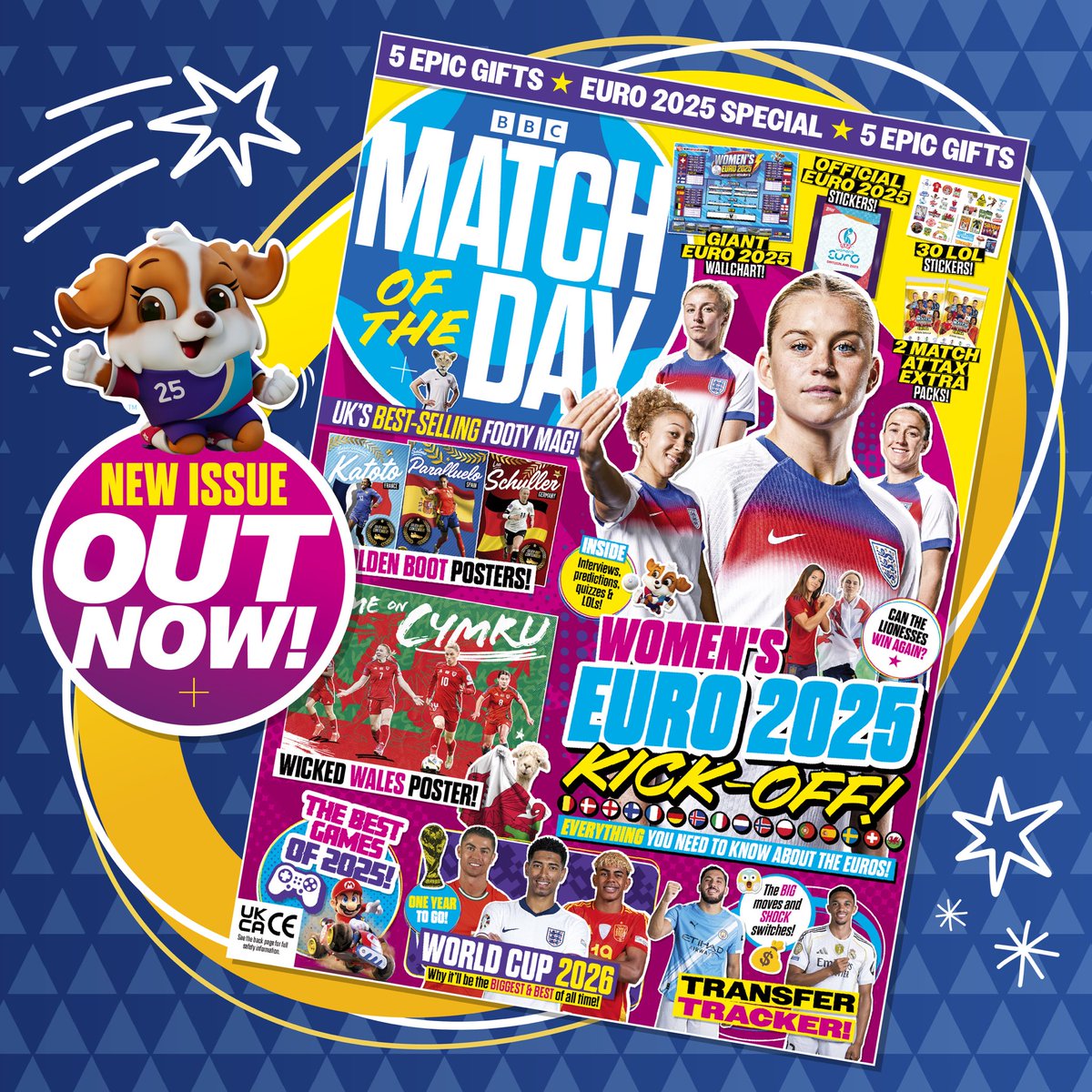BBC Match of the Day mag (@motdmag) on Twitter photo 🌍🏆 EURO 2025 KICK-OFF! 🏆🌍
Our new mag comes with:
📌 Giant wallchart!
👌 Euro 2025 stickers!
😝 30 LOL stickers!
👀 2 packs of <a href="/ToppsMatchAttax/">Topps Match Attax</a> Extra!
Plus…
🏆 Ultimate guide to #WEURO2025!
💸 Transfer tracker!
🎮 Best games of 2025!
🤯 And tons more!
OUT NOW! 🌍🏆 EURO 2025 KICK-OFF! 🏆🌍
Our new mag comes with:
📌 Giant wallchart!
👌 Euro 2025 stickers!
😝 30 LOL stickers!
👀 2 packs of <a href="/ToppsMatchAttax/">Topps Match Attax</a> Extra!
Plus…
🏆 Ultimate guide to #WEURO2025!
💸 Transfer tracker!
🎮 Best games of 2025!
🤯 And tons more!
OUT NOW!