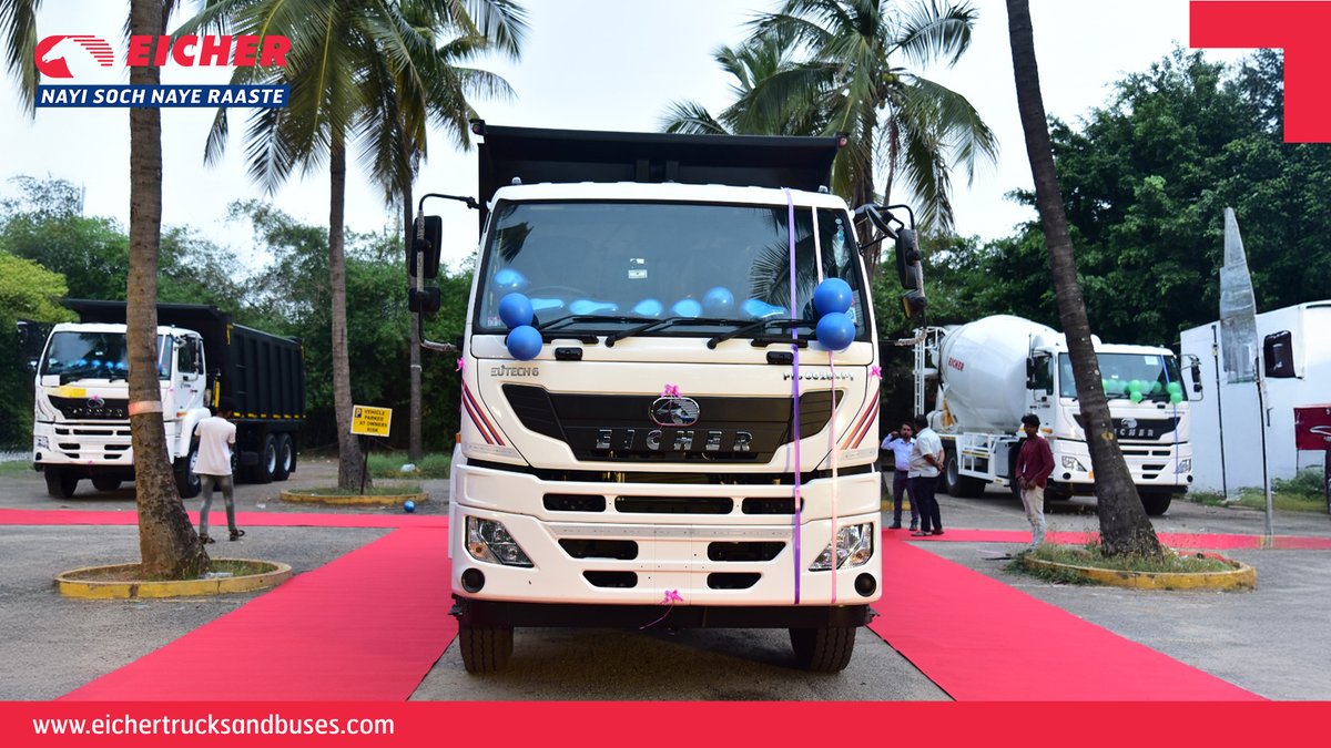ETBIndia's tweet image. Power meets performance at Bangalore!
Eicher hosted a successful Construction Meet on 18th June, showcasing our advanced tippers — Pro 6028TM (300 HP &amp;amp; 210 HP) and Pro 6035XPT.

#EicherTrucksAndBuses #EicherProSeries #HeavyDutyPerformance #EicherInBangalore #heavydutytrucks