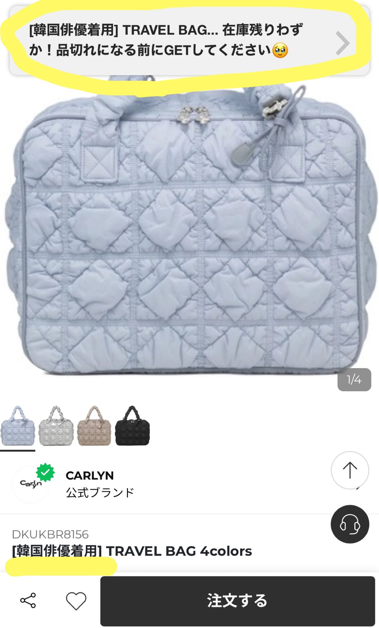 チェジョンヒョプ愛用carlyn大阪限定バッグ