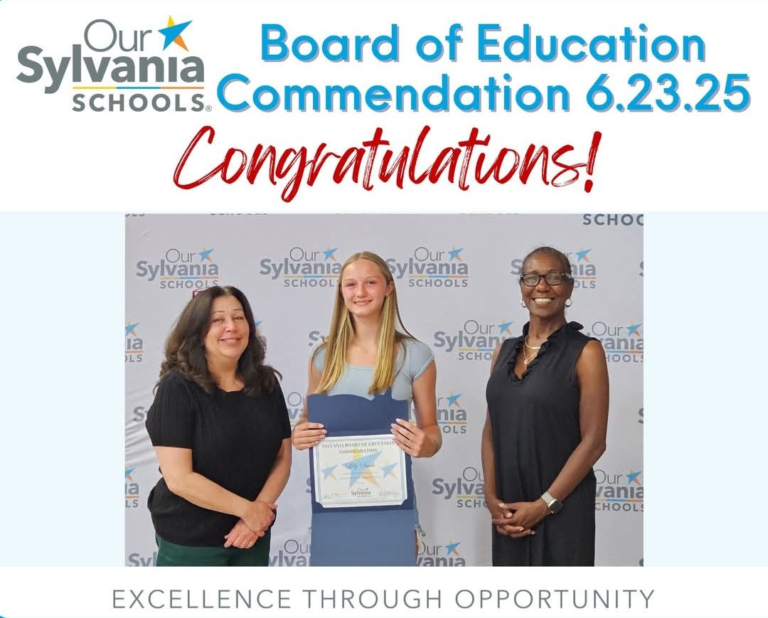 Congratulations to Lilly Smith, who received a commendation from the Board of Education on Monday evening! Lilly was an NLL League Champion this spring and qualified for the state tournament in the 100m dash.