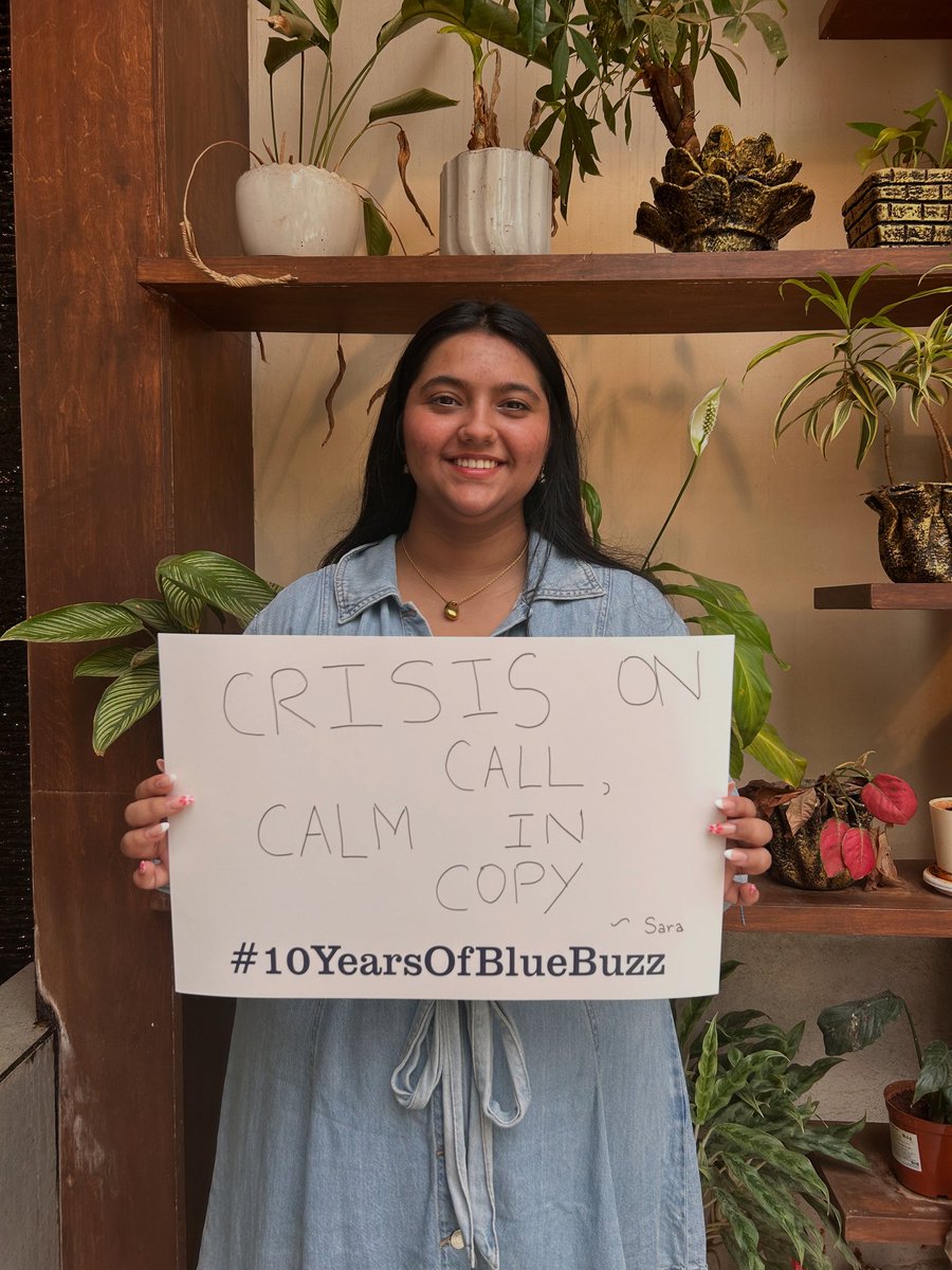 BlueBuzz6's tweet photo. She's the one who kept her cool when the rest of us were losing it. From last-minute briefs to all-nighters, Sara turned chaos into clarity-one line at a time.
#10YearsOfBlueBuzz #BluBuzz #BuiltWithBuzz #WorkFam https://t.co/4f9xkHHeOh