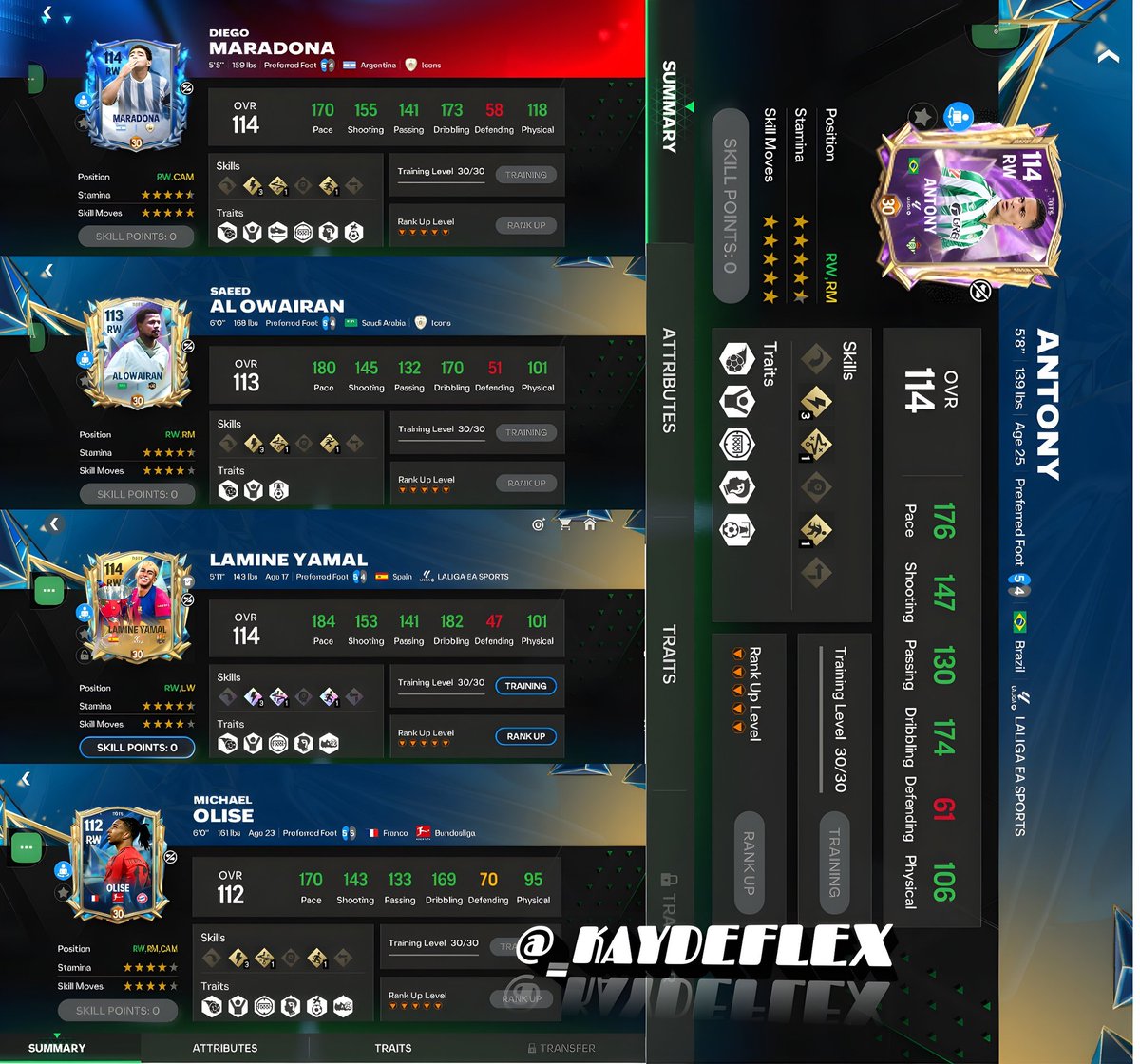 KAYDE-FLEX โจ๐ฅ (@_kaydeflex) on Twitter photo Who's Dominating your RW โกโก
The people's choice ...... ๐ซต๐ซต!!!
MARADONAโ ๐ฆ๐ทโค๏ธ
OWIRAN ๐ธ๐ฆ๐
JAJAJAJAJA ๐ช๐ธโจ๐ธ
MR.NONCHALANT ๐ฅถ๐ซ๐ท
ANTHONY ๐๐ง๐ท ๐
For me YAMAL๐ฅ
Smooth like butter ๐จ ๐ง๐ฎโ๐จ
<a href="/FootballMer3/">Football Merchant</a> <a href="/purefootball_x/">Pure Football</a> <a href="/fcmobileconsult/">FC Mob Consultant</a>
#Fcmobile #EAFC #TOPRW
๐๐ซ Who's Dominating your RW โกโก
The people's choice ...... ๐ซต๐ซต!!!
MARADONAโ ๐ฆ๐ทโค๏ธ
OWIRAN ๐ธ๐ฆ๐
JAJAJAJAJA ๐ช๐ธโจ๐ธ
MR.NONCHALANT ๐ฅถ๐ซ๐ท
ANTHONY ๐๐ง๐ท ๐
For me YAMAL๐ฅ
Smooth like butter ๐จ ๐ง๐ฎโ๐จ
<a href="/FootballMer3/">Football Merchant</a> <a href="/purefootball_x/">Pure Football</a> <a href="/fcmobileconsult/">FC Mob Consultant</a>
#Fcmobile #EAFC #TOPRW
๐๐ซ