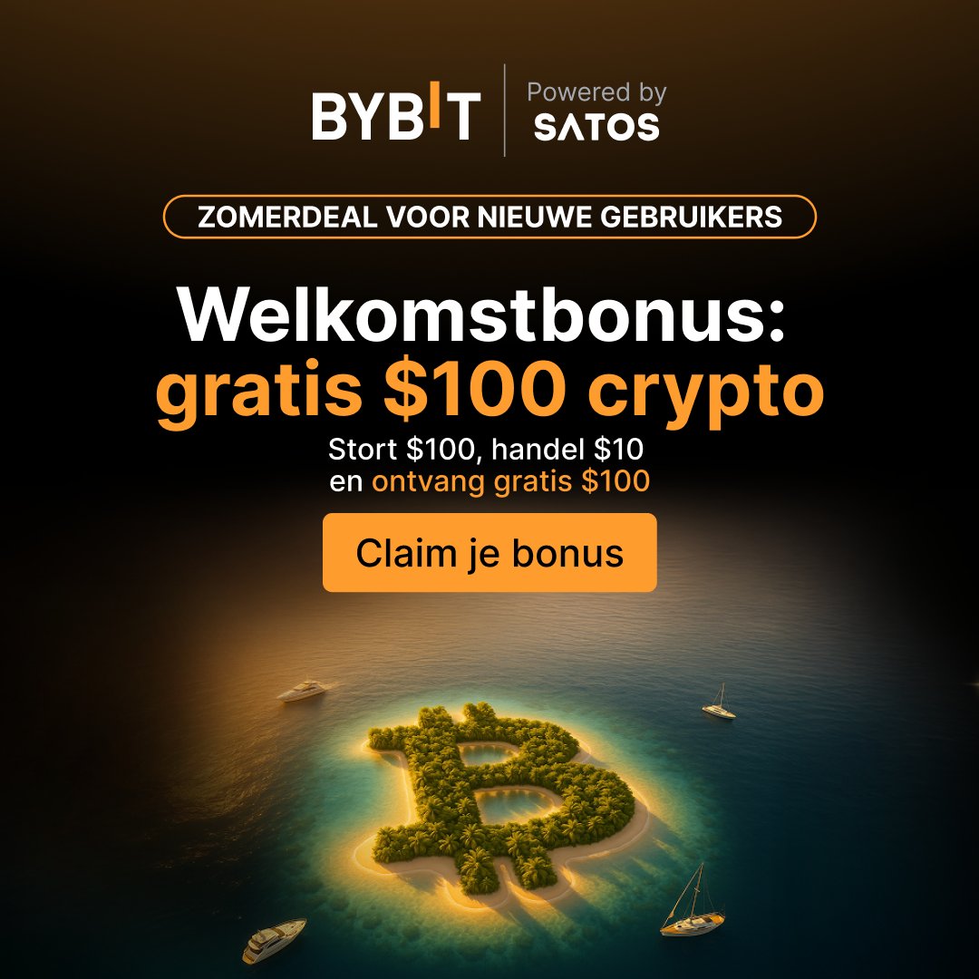 💸 Een van de meest aantrekkelijke crypto-aanbiedingen in Nederland!

Nieuwe gebruikers bij Bybit ontvangen $100 aan welkomstbonussen.

1️⃣ Stort $100
2️⃣ Handel $10
3️⃣ Ontvang $100 bonus

👉 Meld je nu aan: bybit.nl/en-NL/task-cen…

👥 Deel je referral-link met vrienden en verdien
