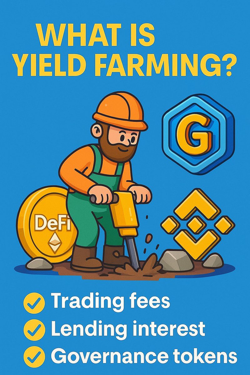 Gravitycoin_Inc's tweet photo. 🧵 What is Yield Farming in DeFi?
If you’ve ever wondered how crypto holders earn passive income on-chain, this thread is for you.👇

#DeFi #YieldFarming #CryptoBasics https://t.co/gXpU7L2co3
