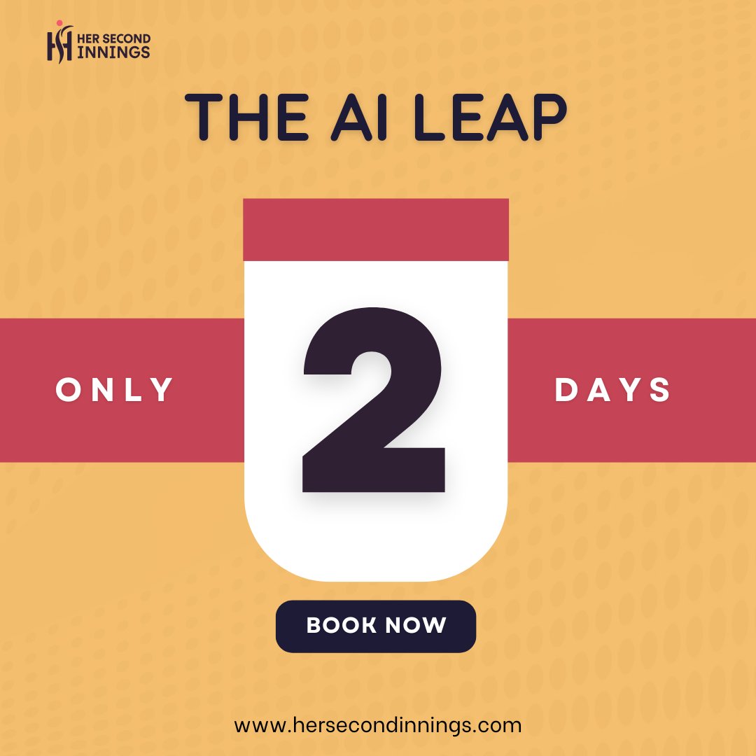 her2nd_innings's tweet image. 🚨 Only 2 Days Left!
Ready to future-proof your career with AI?
👉 Limited seats. Maximum impact.
Book now :hersecondinnings.com/the-ai-leap/
#TheAILeap #MachineLearningWorkshop #GenerativeAI #PythonBootcamp #AIforAll #CareerUpgrade