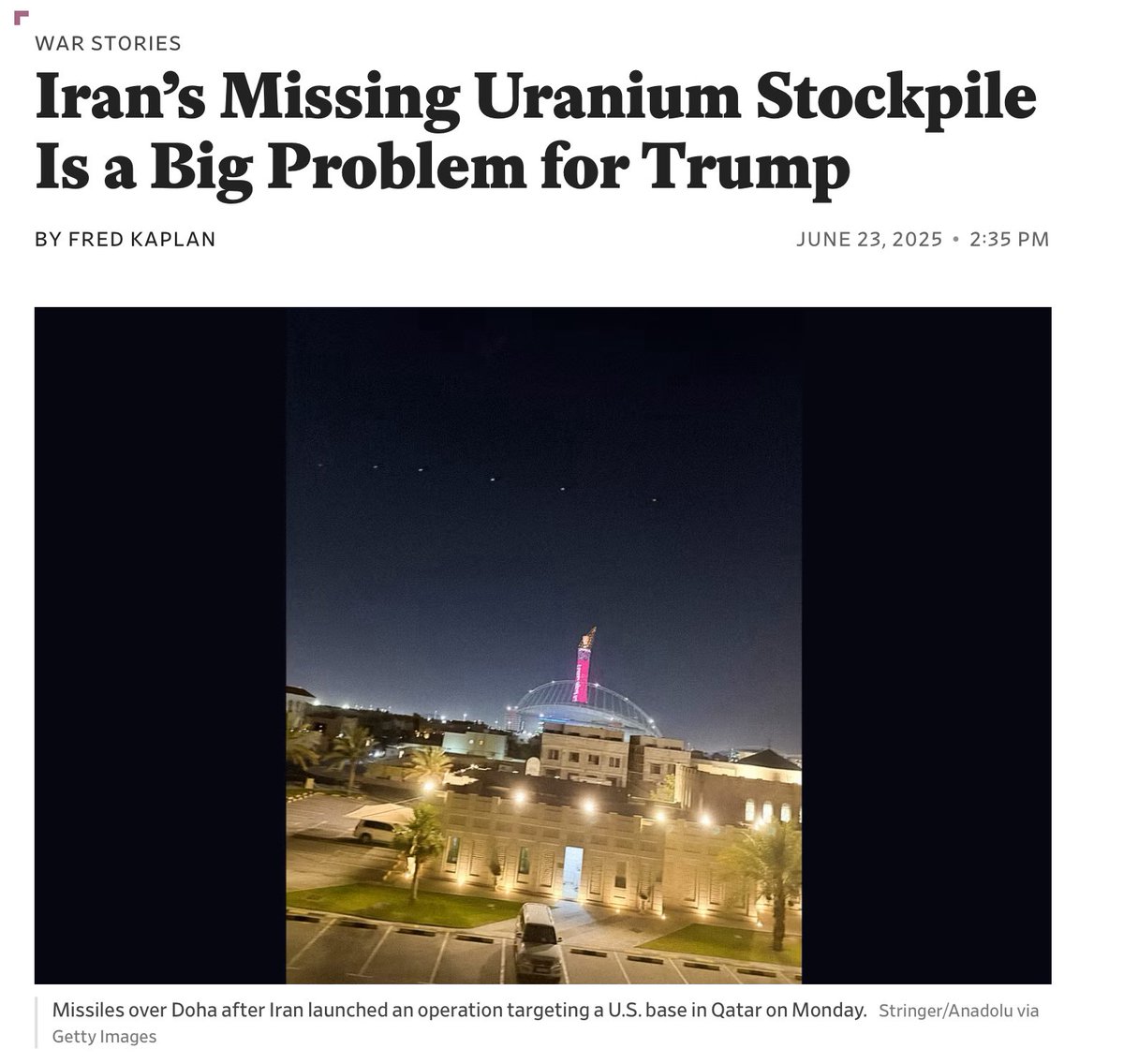 Trump bombed empty buildings, claimed victory, and Republicans nominated him for a Nobel Peace Prize—over a cease-fire that didn’t even last 24 hours. Iran moved its uranium stockpile before the strike, and their nuclear program remains untouched. This is what happens when your