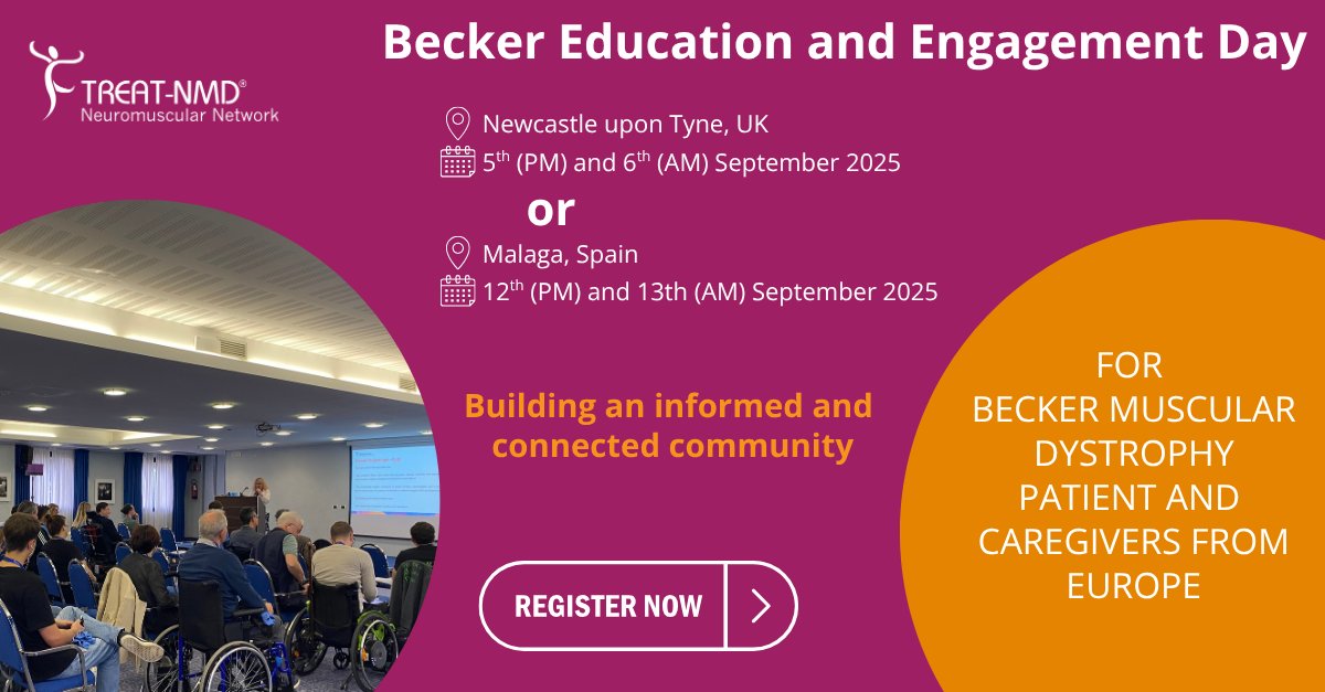 🎉 The Becker Muscular Dystrophy Education &amp; Engagement Days are back this September!

Join us for two incredible events designed for individuals aged 14+ living with Becker muscular dystrophy and their families.

📍 Newcastle, UK – 5–6 September 2025
(For attendees from the UK,