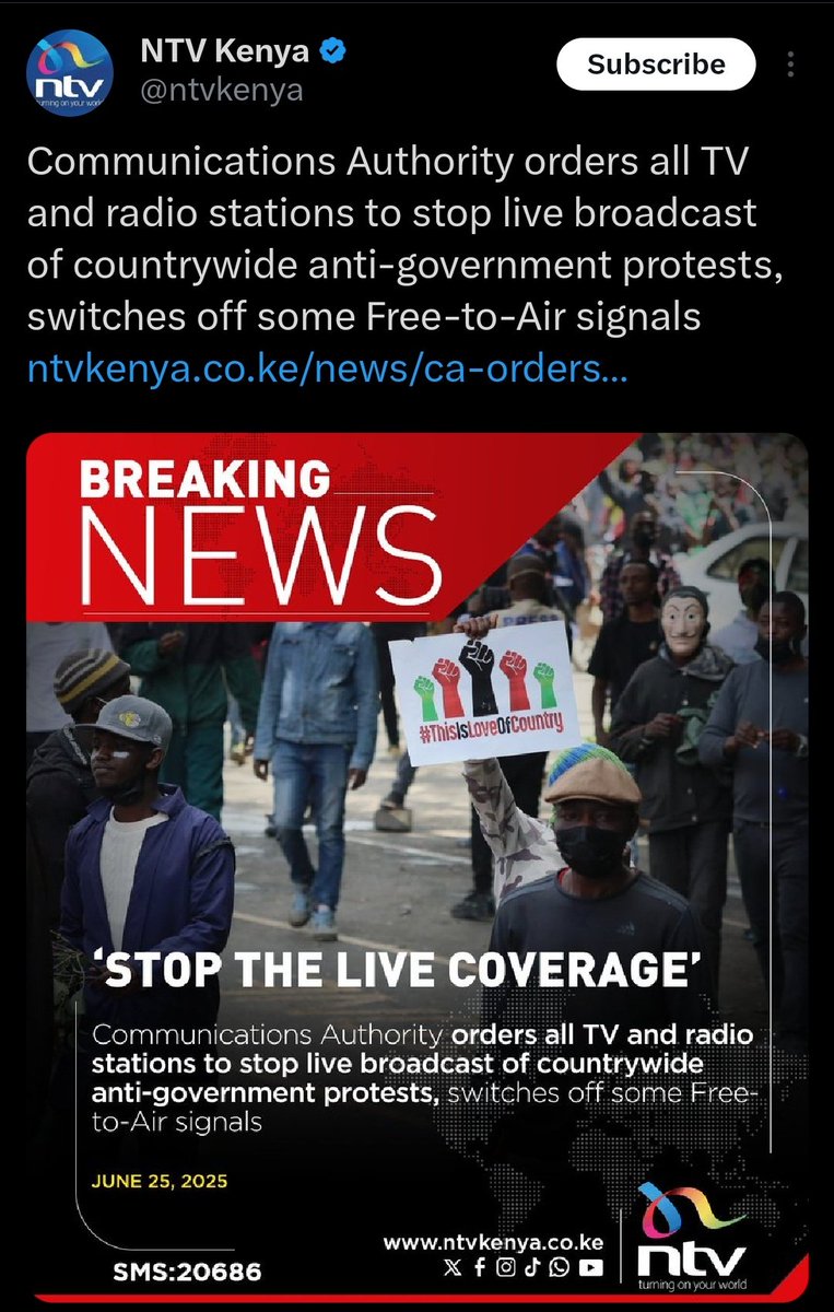GenZagainstRuto's tweet photo. @citizentvkenya @KTNNewsKE @ntvkenya @K24Tv 
Now then, will you stand for this impunity or will you match on with the rest of the country. https://t.co/ssre6CGoo6