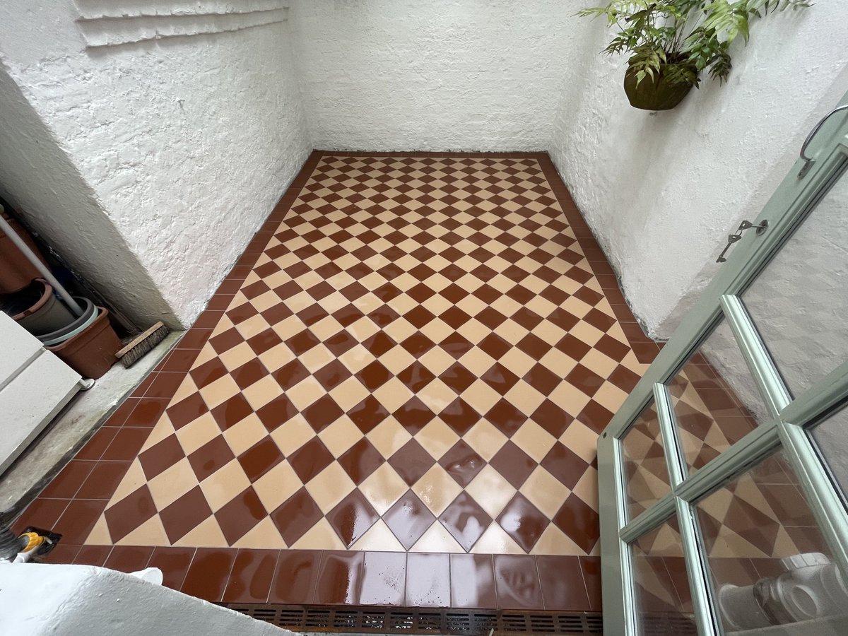 JBTiling's tweet image. Patio in red and buff Original Style tiles tiled in Brighton