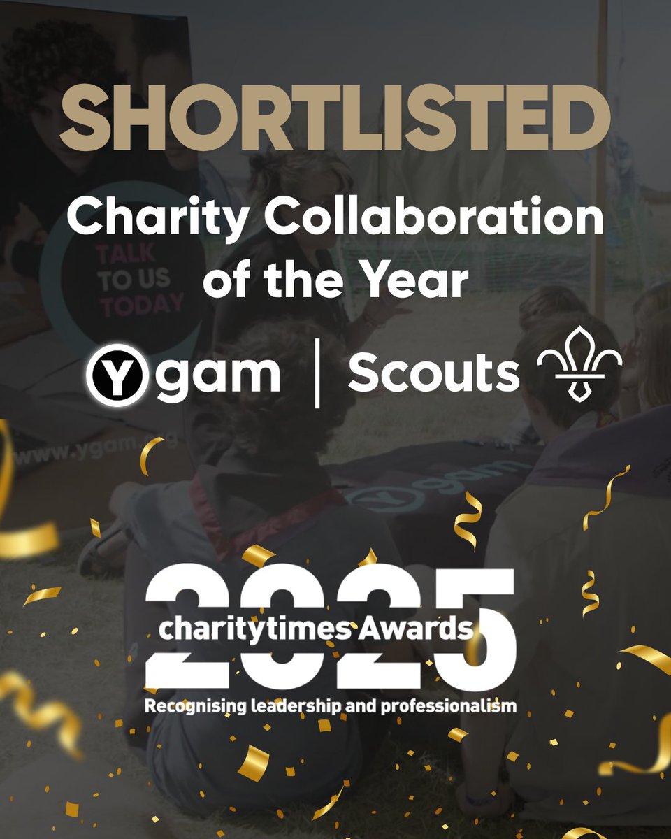 YgamUK's tweet image. 🎉 We're thrilled to share that our partnership with @scouts has been shortlisted for 'Charity Collaboration of the Year' at the #CharityTimesAwards2025
Recognition of how charities can join forces to creatively address social issues.
Good luck to all the other finalists! 💙🤞
